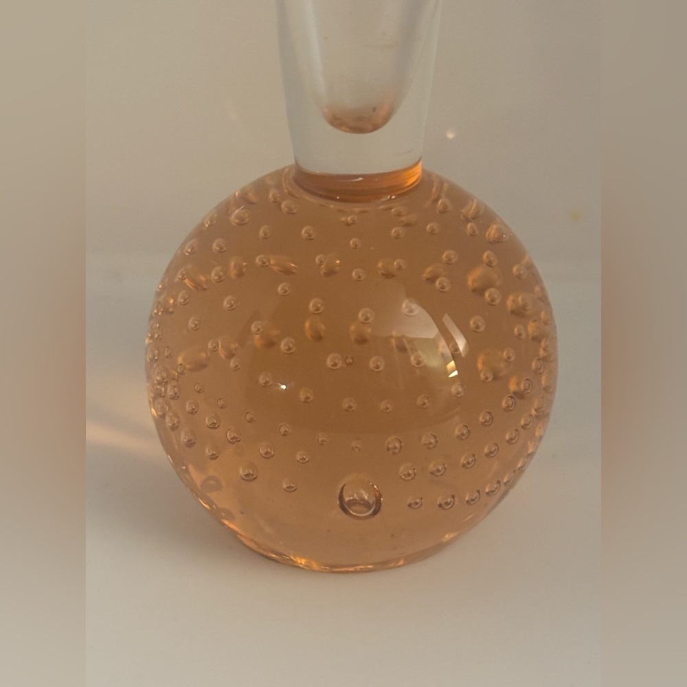 Vintage Pink Glass Bud Vase Bullicante Controlled Bubbles 7" MCM - Picture 2 of 4